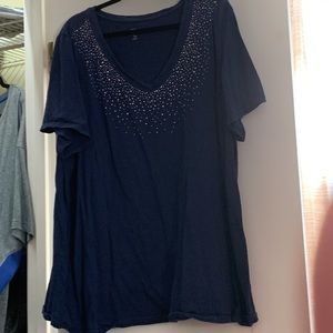 Avenue 30/32 Navy Tee with Embellishments